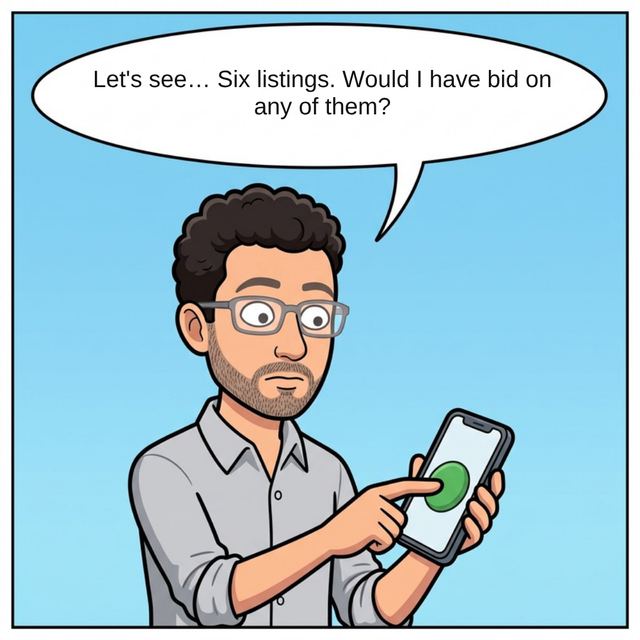 A buyer with a phone. Six cases. Would I have bid on any of them?